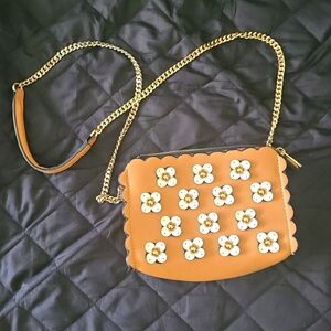 Zara NWOT brown floral crossbody purse